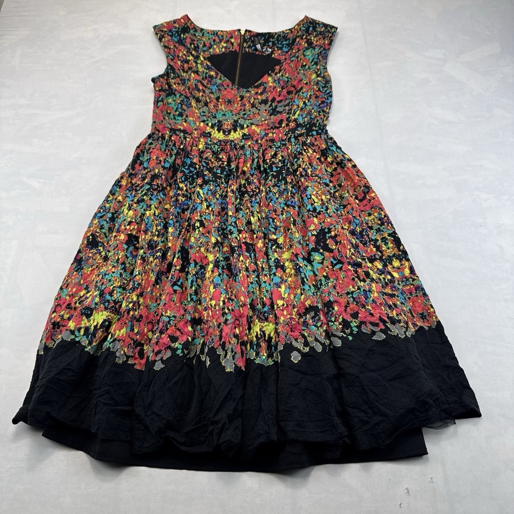 Plenty by Tracy Reese Sz 4 Floral Print Sleeveless Fit Flare Midi Dress